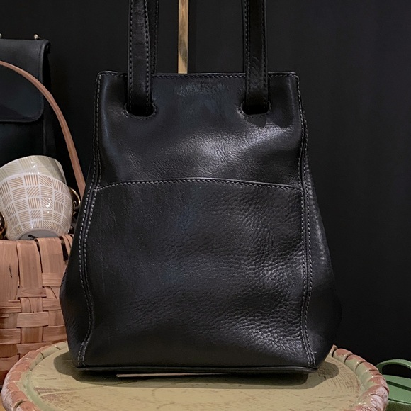 Vintage Coach Sonoma Drawstring Black Pebbled Leather Bucket Shoulder Bag - Picture 1 of 11